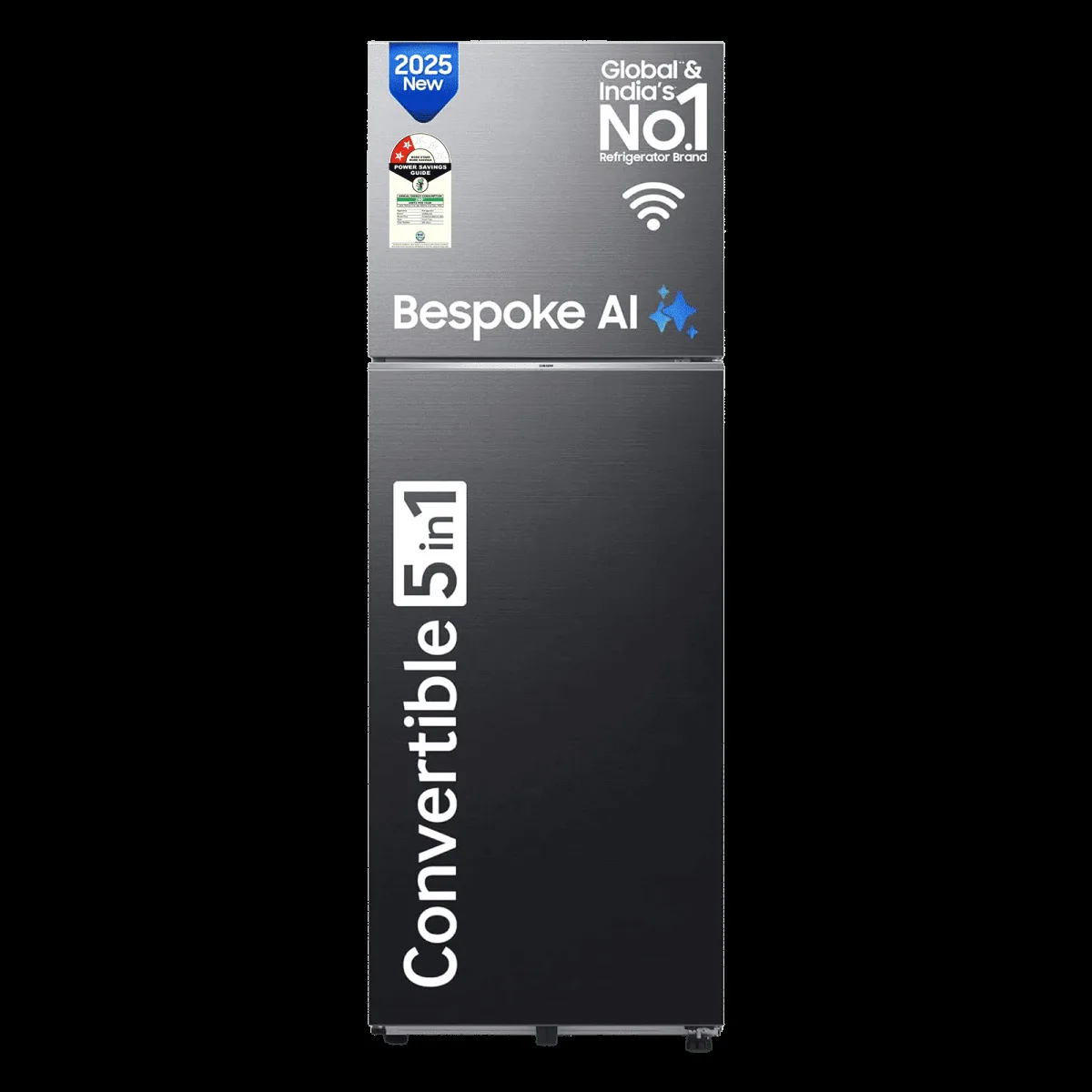 SAMSUNG 350 Litres 2 Star Frost Free Double Door Smart Wifi Enabled Refrigerator with Twin Cooling Plus Technology (RT38DG5A2BBXHL, Luxe Black)