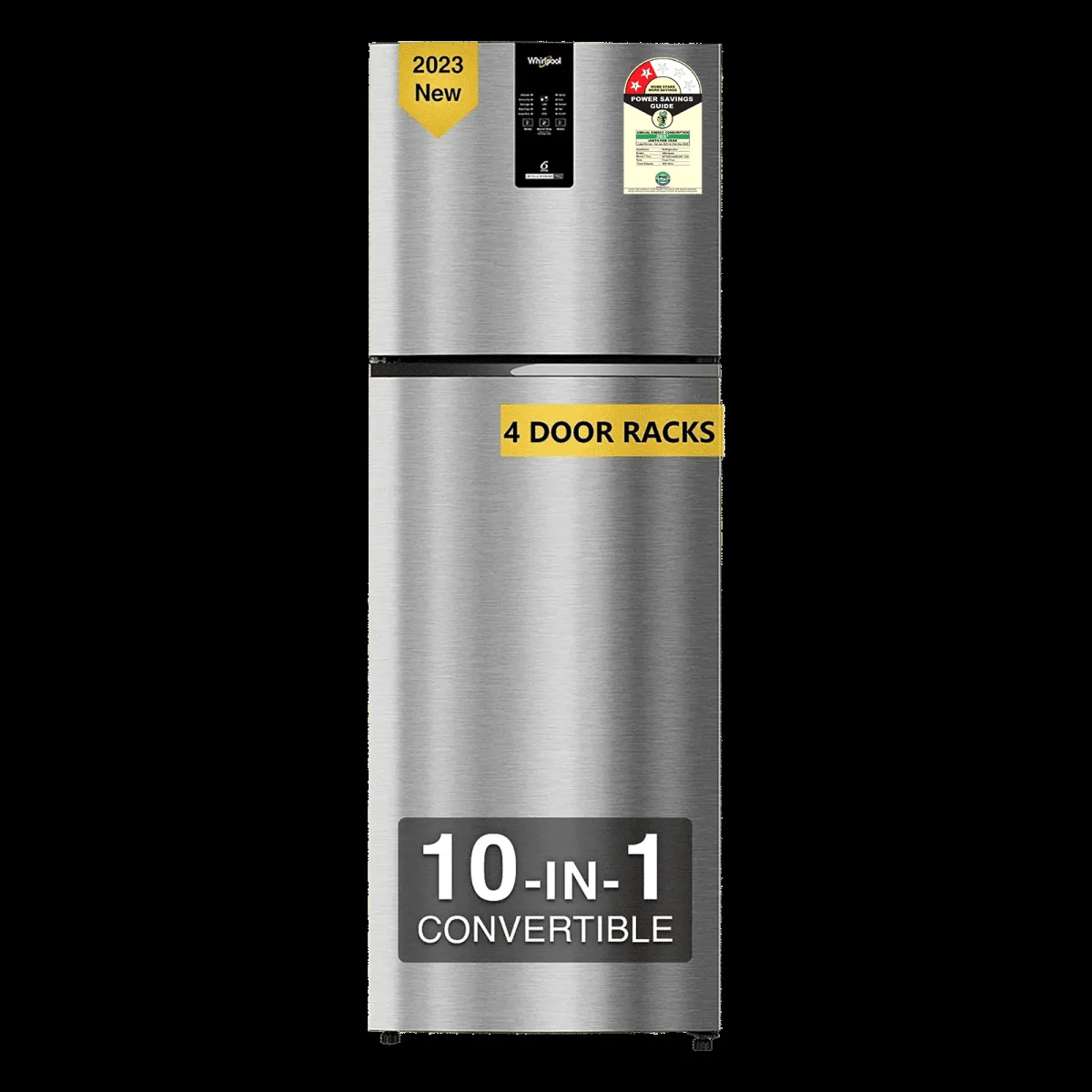 Whirlpool Intellifresh Pro 308 Litres 2 Star Frost Free Double Door Convertible Refrigerator with 6th Sense Technology (Grey)