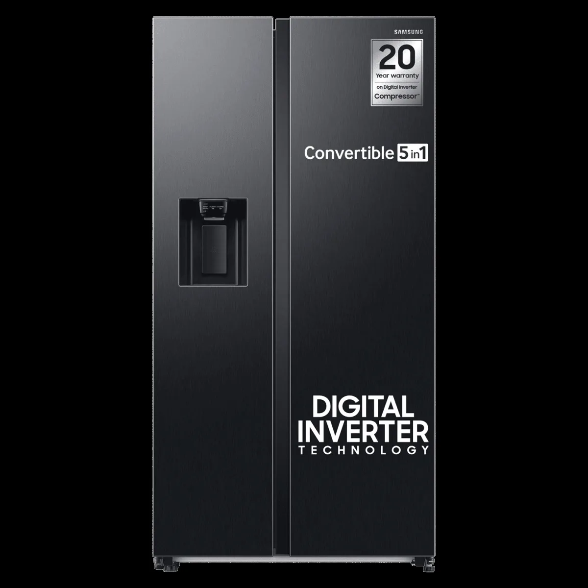 SAMSUNG 633 Litres 3 Star Frost Free Side by Side Door Smart Wi-Fi Enabled Convertible Refrigerator with Twin Cooling Plus (RS78CG8543B1HL, Black Matt)