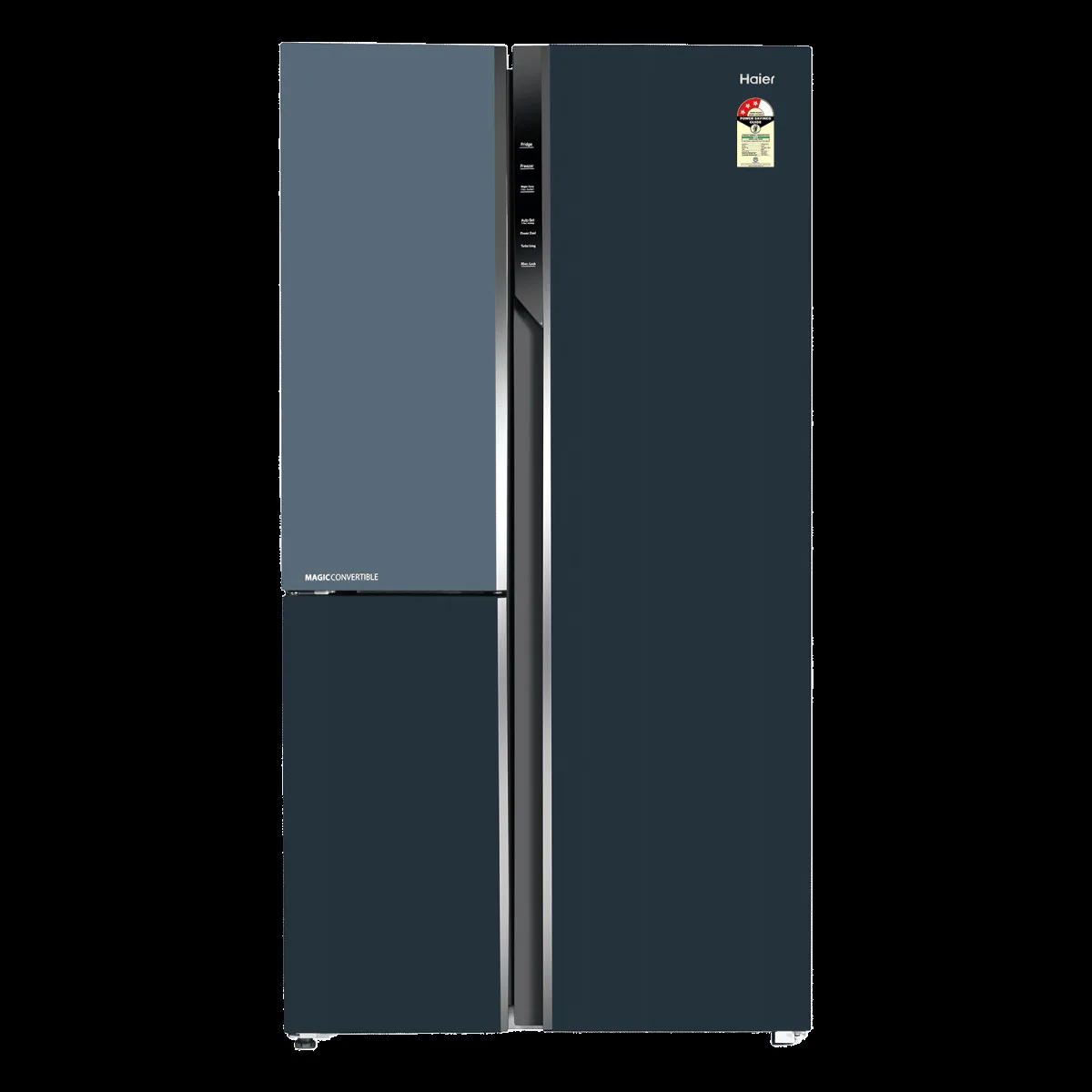 Haier Vogue Series 598 Litres 3 Star Frost Free Side by Side Door Smart Wifi Enabled Convertible Refrigerator with Deo Fresh Technology (HRT-683GOGU1, Grey Onyx Glass)