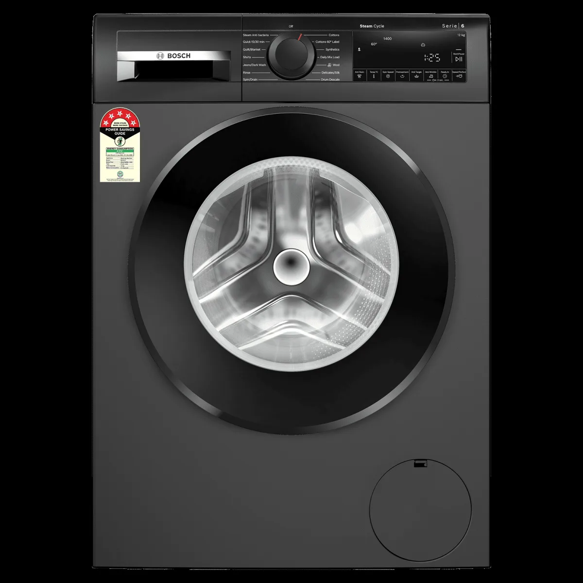 BOSCH 12 kg 5 Star Fully Automatic Front Load Washing Machine (Series 6, WGA2740RIN, EcoSilence Drive, Grey)