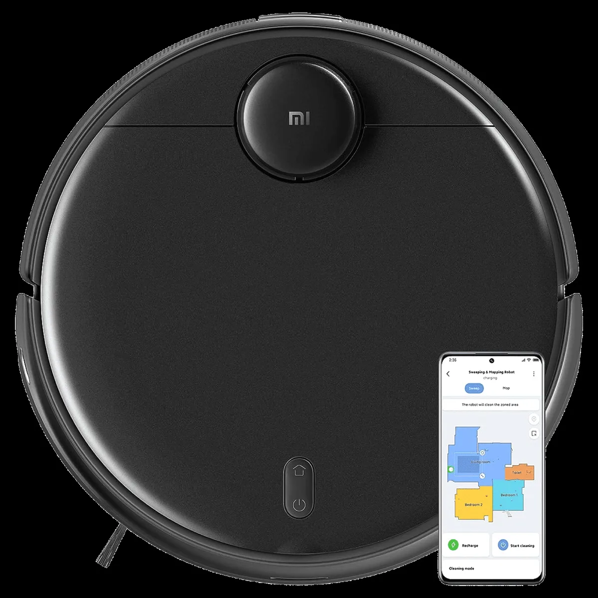 Xiaomi 2 Pro Robotic Vacuum Cleaner & Mop with Wi-Fi Connectivity (Alexa & Google Assistant, Black)
