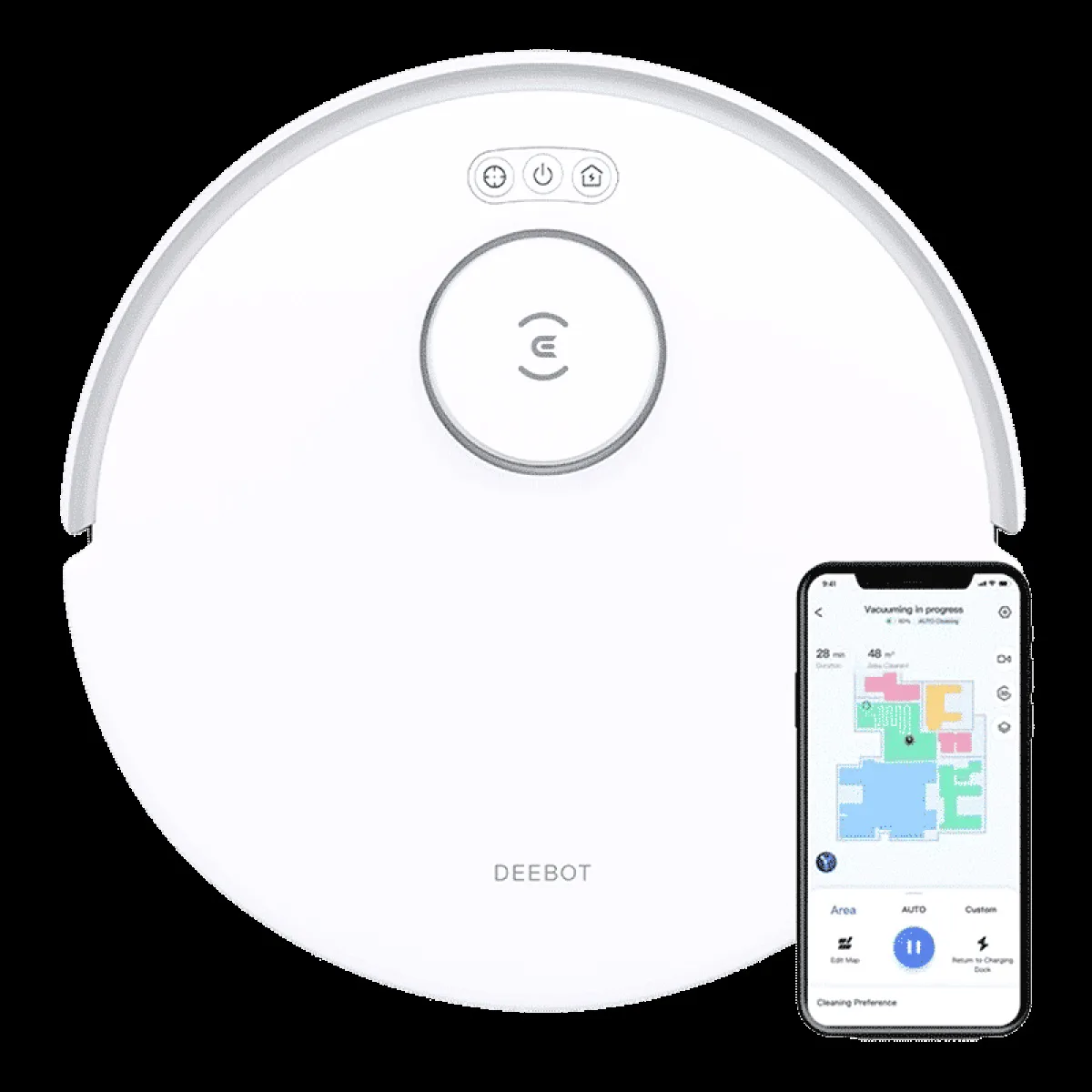 ECOVACS Deebot N20 Pro Robotic Vacuum Cleaner & Mop with ZeroTangle Anti Tangle Technology (OZMO Pro 2.0 Vibrating Mopping System, White)