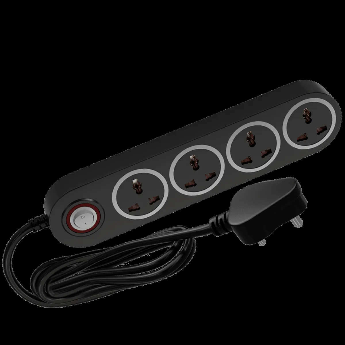 Crompton Powerbox Alpha BX 6 Amps 4 Sockets Extention Board (2 Meters, Single Power Switch, LEDPBALPHABX, Black)