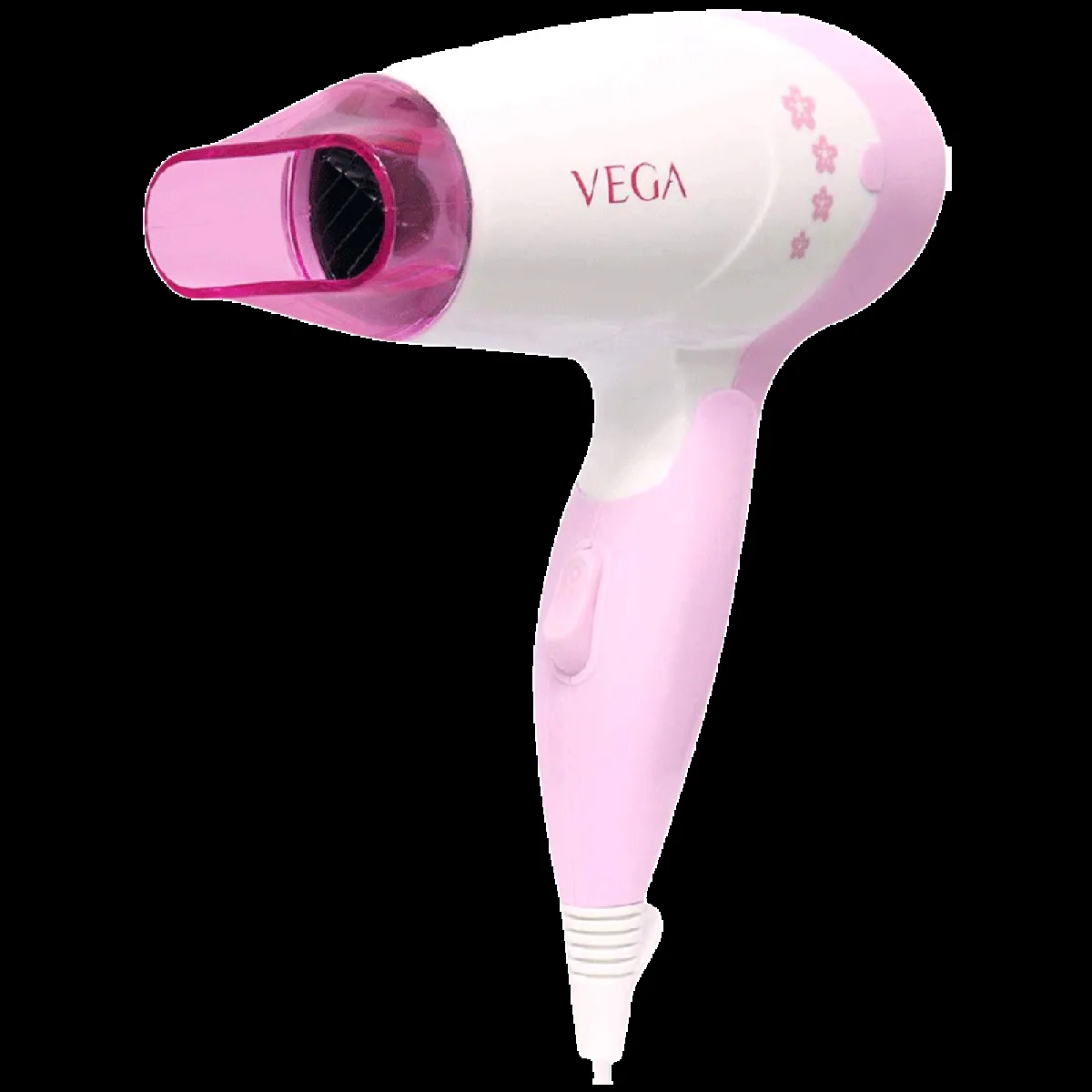 VEGA Insta Glam Hair Dryer with 2 Heat Settings (Overheat Protection, White & Pink)