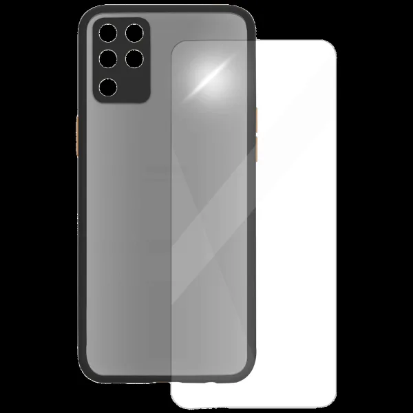ARROW Camera Duplex Screen Protector & Polycarbonate Back Cover Combo for oppo F19 Pro (Scratch Protection, Black)