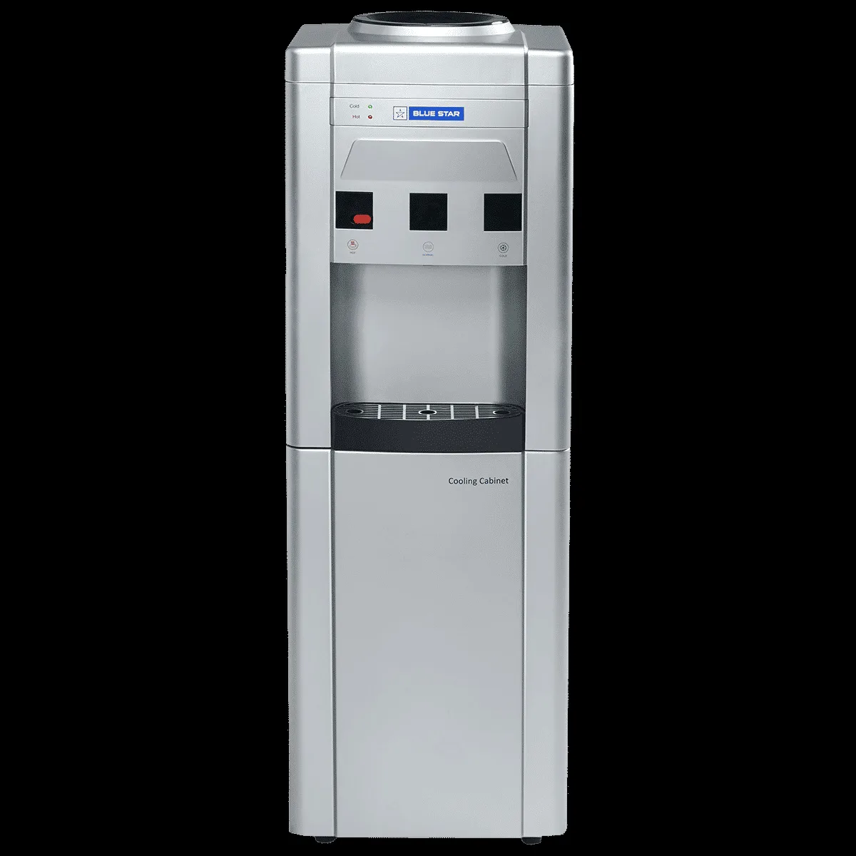 Blue Star GA Series Hot, Cold & Normal Top Load Water Dispenser with Cooling Cabinet (Grey)