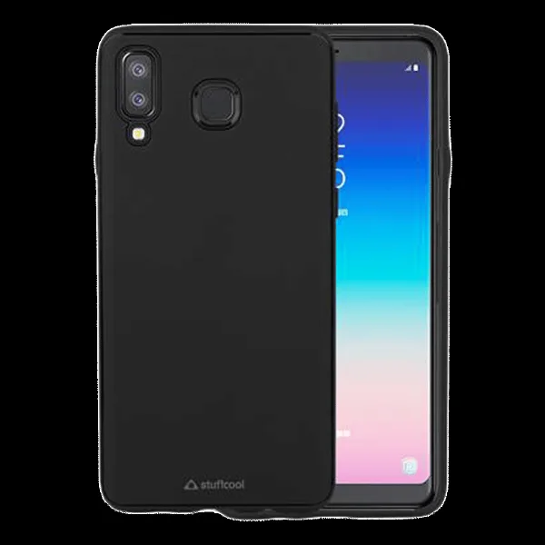 stuffcool Armour Soft TPU Back Case for SAMSUNG Galaxy A8 Star (Raised Lip to Protect Screen, Black)