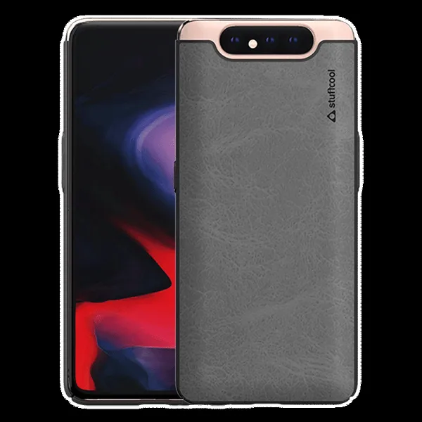 stuffcool Rego PU Leather Back Cover for SAMSUNG Galaxy A80 (Wireless Charging Compatible, Black)