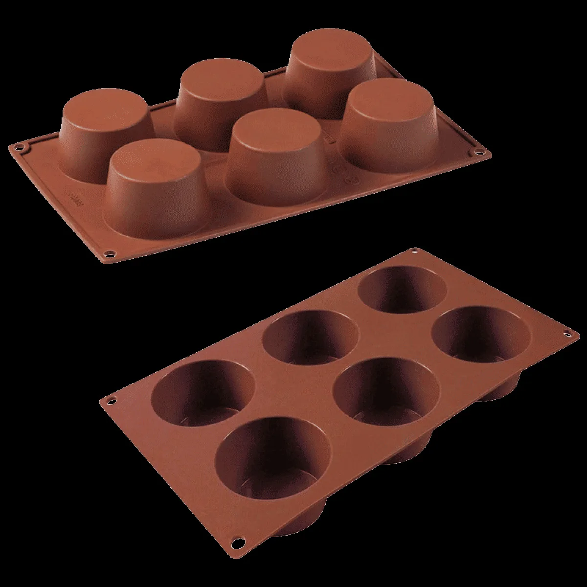 WONDERCHEF Pavoni Muffin 6 Portions Mould For Microwave, Refrigerator (Good Elasticity, 63152908, Brown)