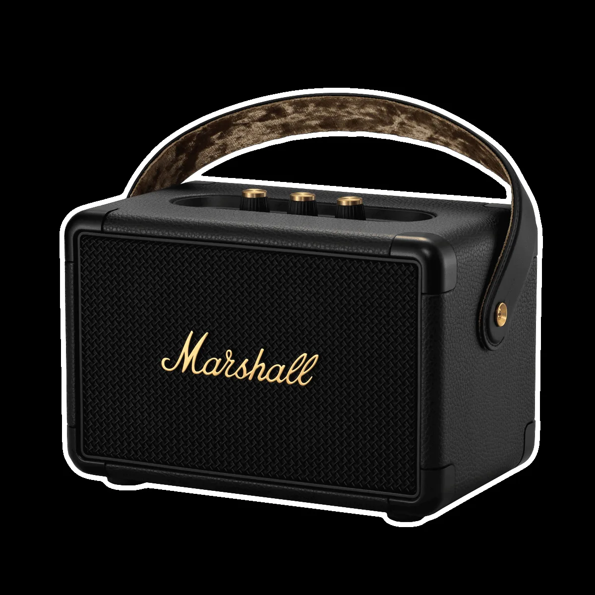 Marshall Kilburn II 36W Portable Bluetooth Speaker (IPX2 Water Resistant, Carrying Strap, Stereo Channel, Black & Brass)