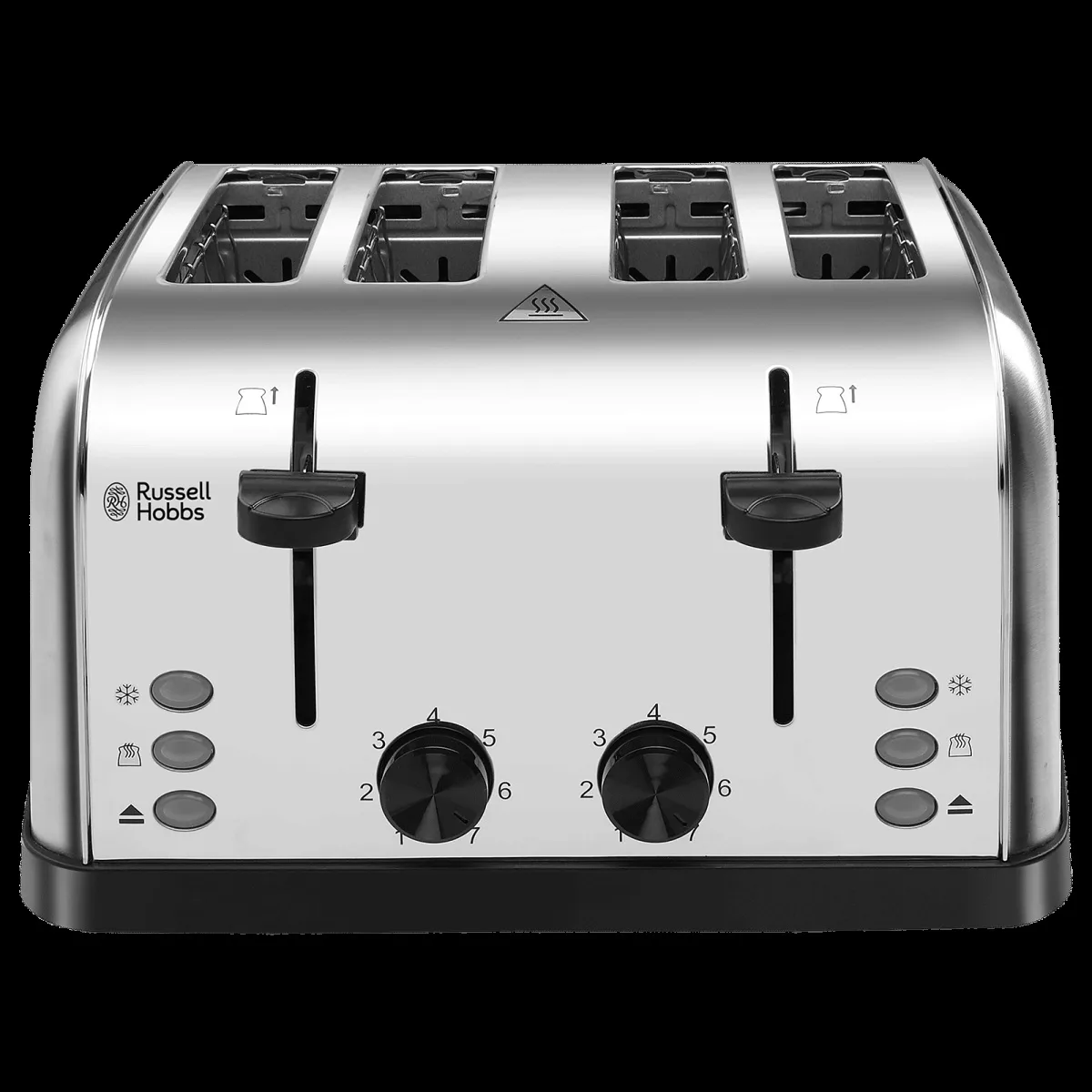 Russell Hobbs 1500W 4 Slice Pop-Up Toaster with Dual Browning Control (Silver)