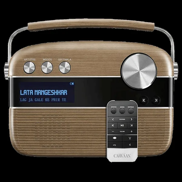 SAREGAMA Carvaan 6W Portable Bluetooth Speaker (5 Hours Playtime, Oakwood Brown)
