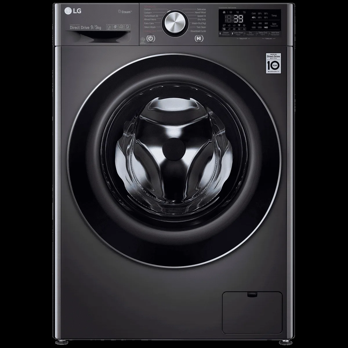 LG 9/5 kg 5 Star Fully Automatic Front Load Washer Dryer(FHD0905STB.ABLQEIL, In-built Heater, Black)