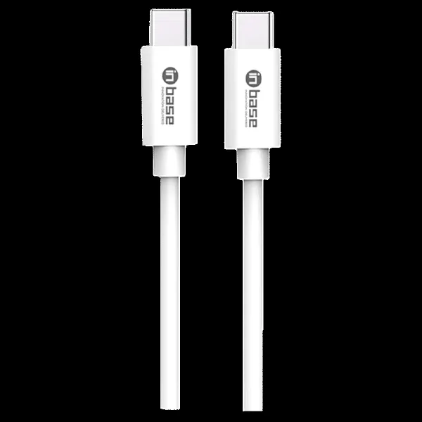 in base 120 cm Type C-C Charge and Sync Cable (White)