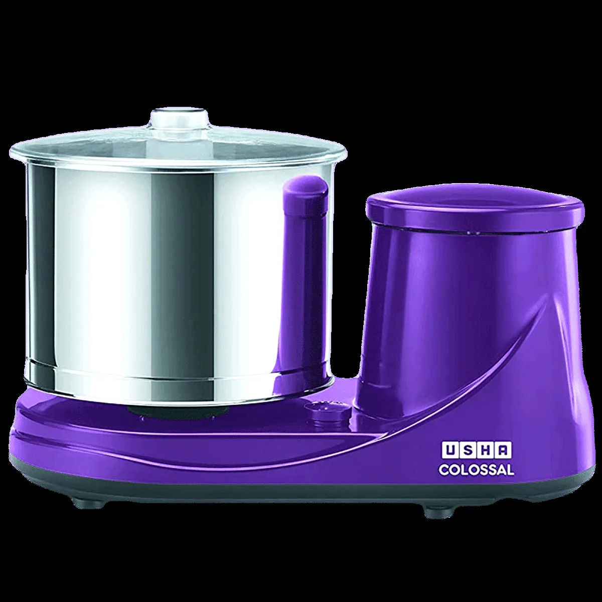 USHA Colossal 2 Litres 2 Stones Wet Grinder with Coconut Scrapper & Atta Kneader (Sturdy High Torque Motor, Magenta)