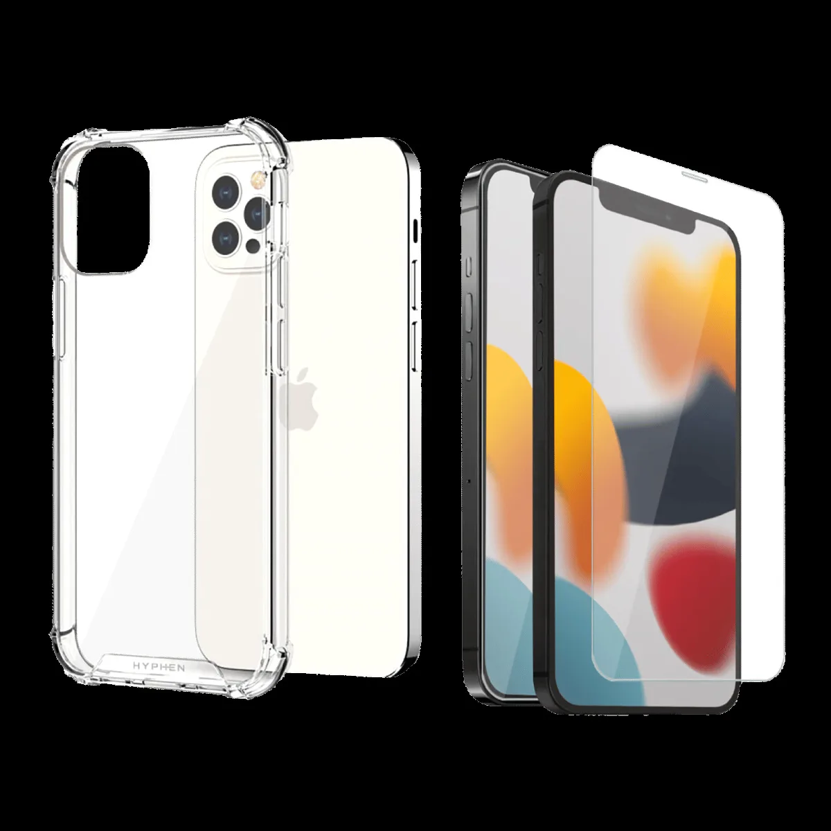 Hyphen DURO Screen Protector & TPU Back Cover Combo for Apple iPhone 13 Pro (Supports Wireless Charging, Clear)