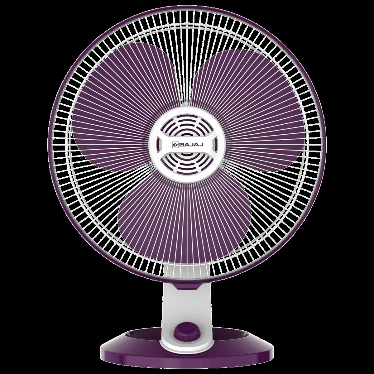 BAJAJ Veloce 5 Star 400mm 3 Blade Thermal Overload Protector Table Fan (Copper Motor, White & Purple)