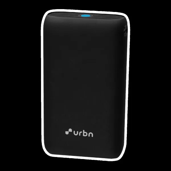 urbn Nano 10000 mAh 20W Fast Charging Power Bank (1 Type A & 1 Type C, 12 Layer Circuit Protection, Black)