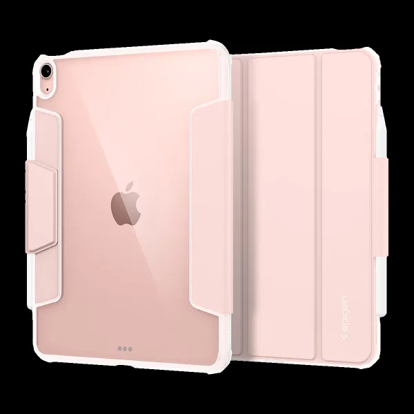 spigen Ultra Hybrid Pro Polycarbonate Flip Cover for Apple iPad Air 10.9 Inch (Apple Pencil Functions, Rose Gold)