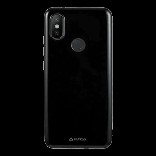 stuffcool Color Pop Soft Silicone Back Cover for Mi A2 (Camera Protection, Black)