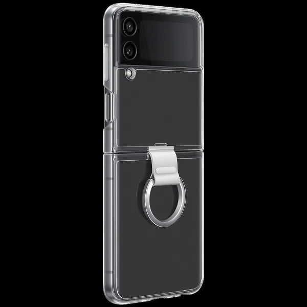 SAMSUNG UL-Certified Recycled Back Cover for SAMSUNG Galaxy Z Flip4 (Backside Ring Attachment, Transparent)
