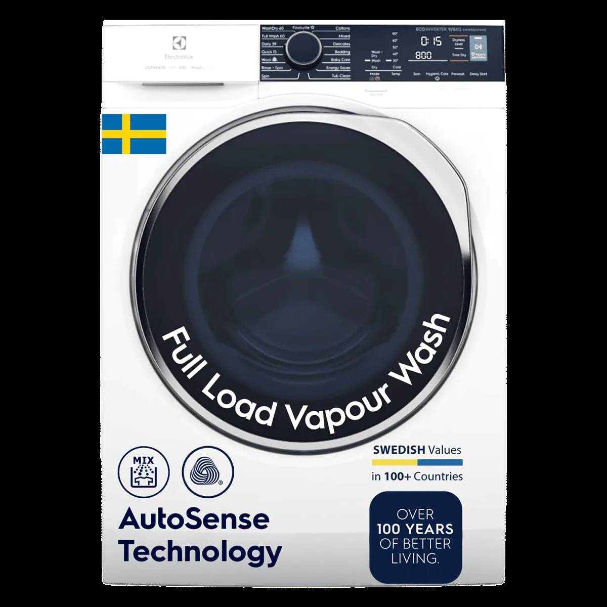 Electrolux 9 Kg/6 Kg Fully Automatic Front Load Washer Dryer Combo (UltimateCare 500, EWW9024P5WB, SensiCare System, White)