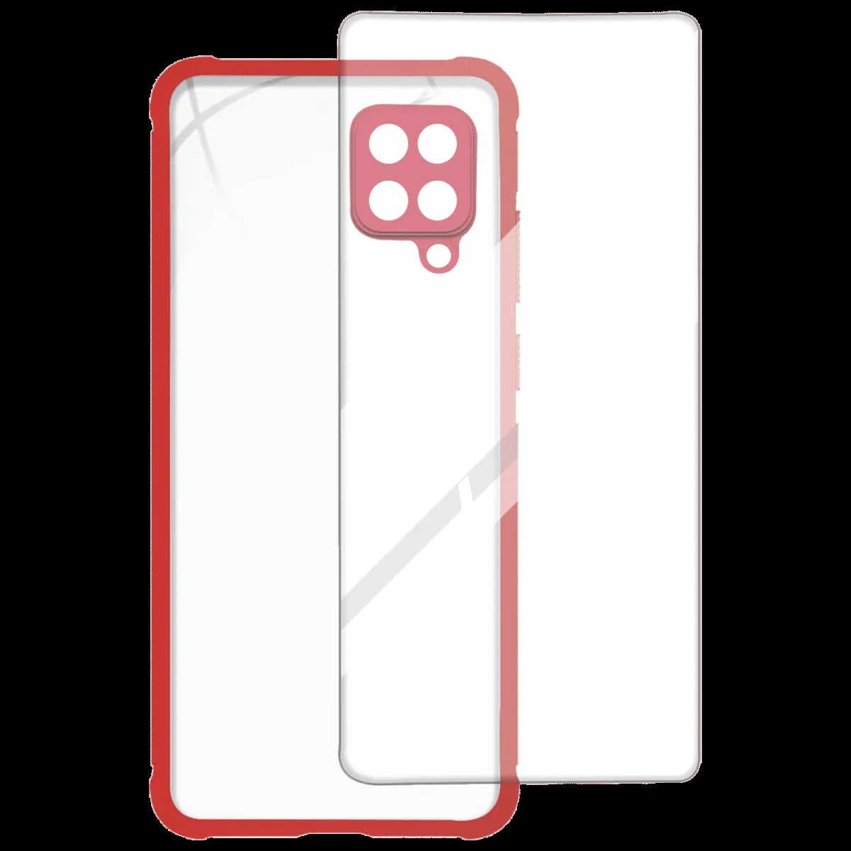 ARROW Hybrid Screen Protector & Polycarbonate Back Cover Combo for SAMSUNG Galaxy A12 (Scratch Protection, Red)