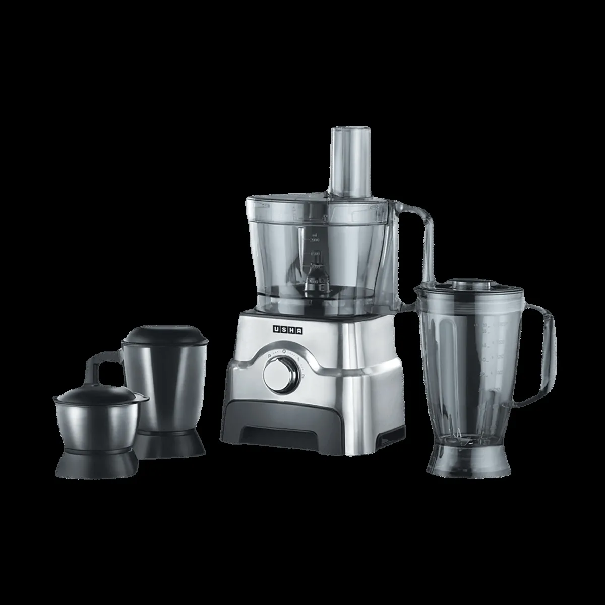 USHA FP 3811 1000 Watt Food Processor with 6 Blades (Black & Silver)