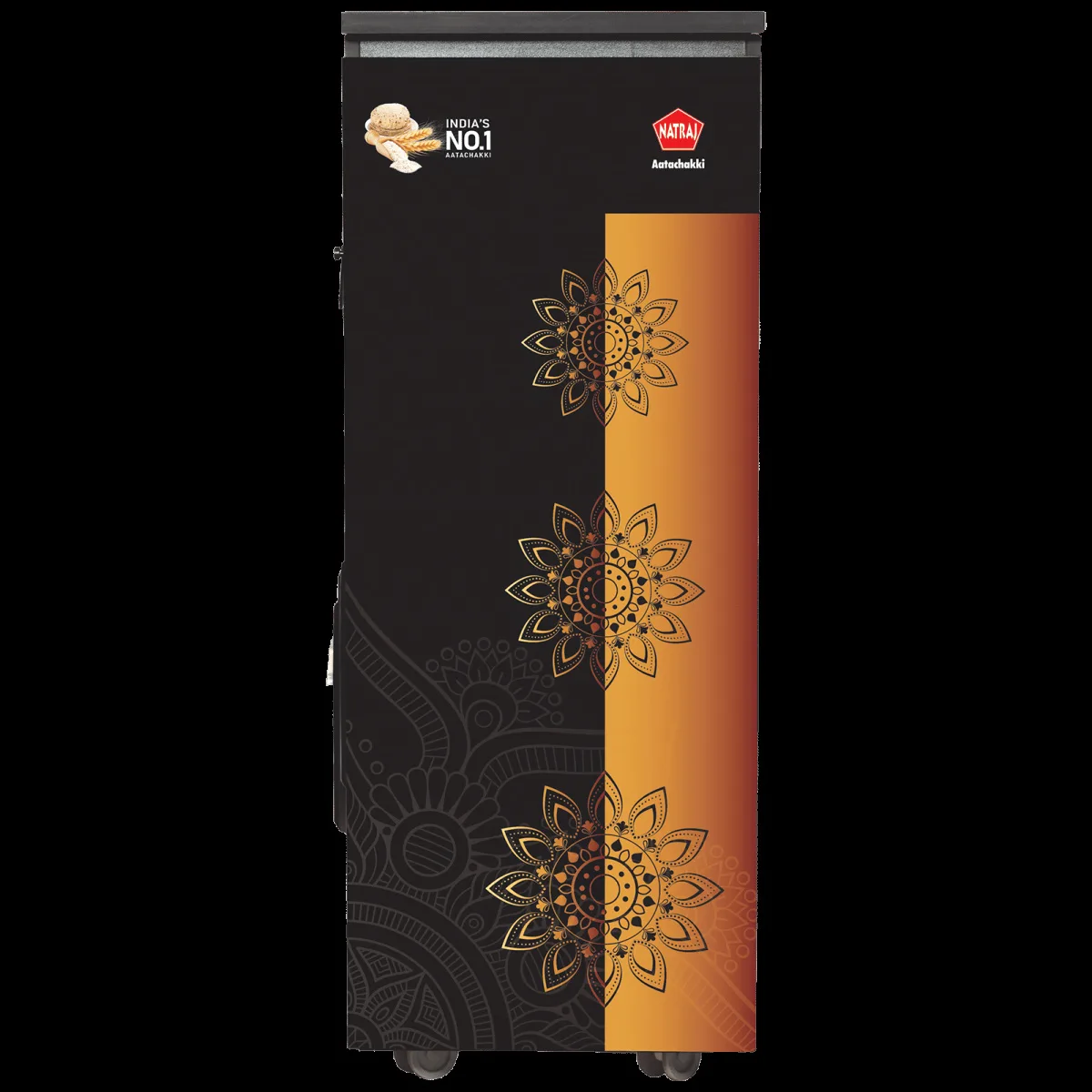 NATRAJ Premium Designer 746 Watts 6.5 kg Flour Mill Machine (Auto Start and Clean, VC-110, Black & Gold)