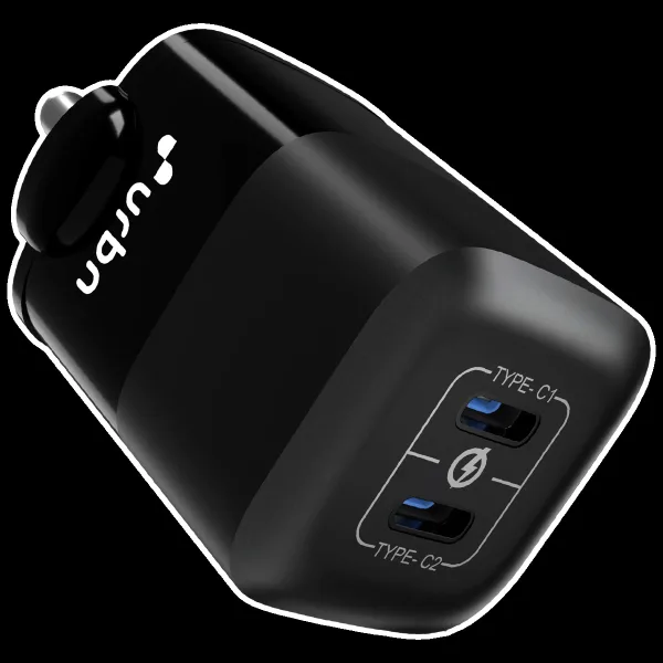 urbn 40W Type C Fast Charger (Adapter Only, 9 Layer Circuit Protection, Black)