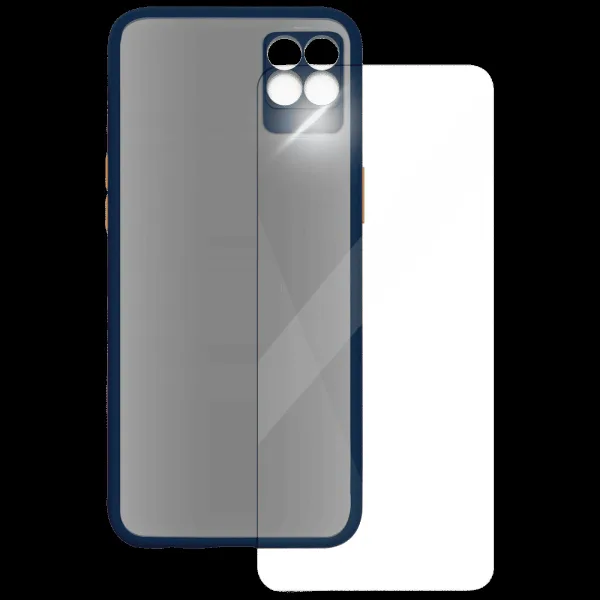 Arrow Duplex Screen Protector & Polycarbonate Back Cover Combo for realme 8 (Anti Scratch Design, Blue)