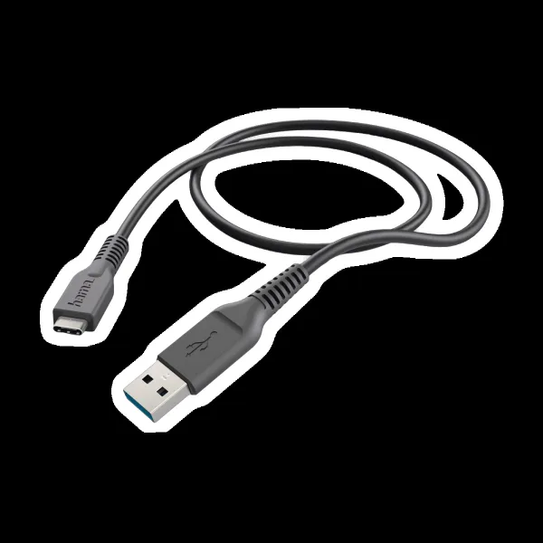 Hama Type A to Type C 3.3 Feet (1M) Cable (Optimised Internal Conductors, Black)