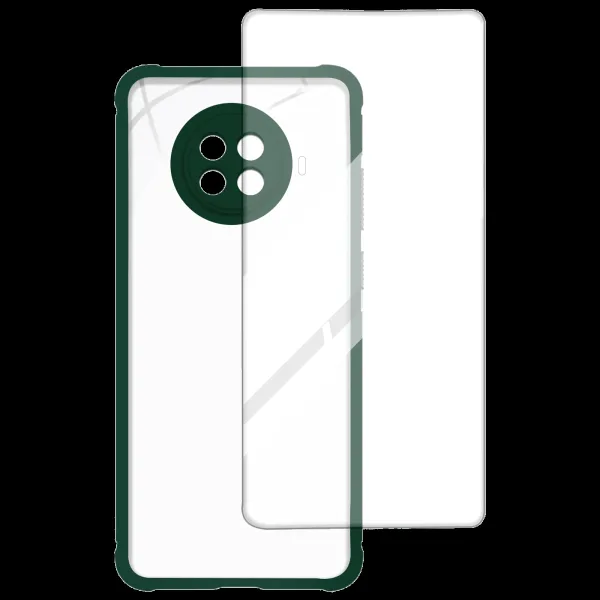 ARROW Hybrid Screen Protector & Polycarbonate Back Cover Combo for Xiaomi Mi 10i (Scratch Protection, Dark Green)