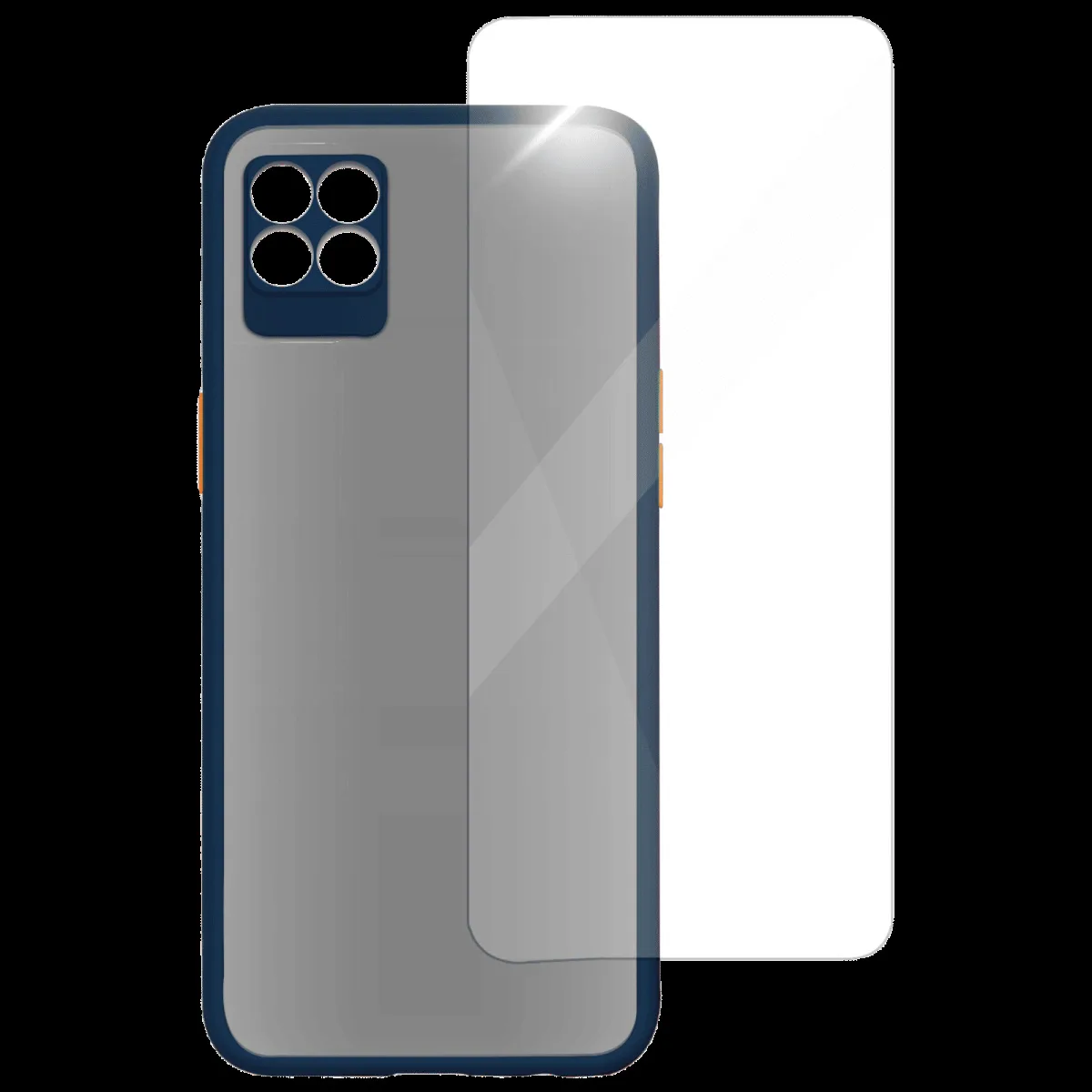 ARROW Camera Duplex Screen Protector & Polycarbonate Back Cover Combo for realme 8 Pro (Anti Scratch Design, Blue)