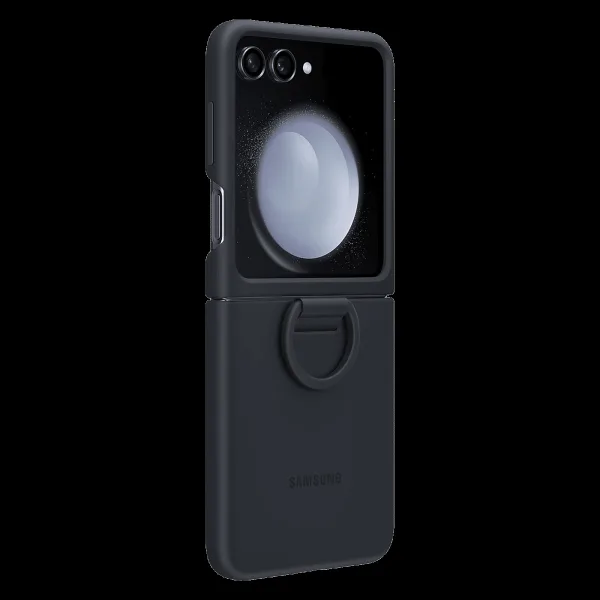 SAMSUNG Soft Silicone Back Case for Galaxy Z Flip5 (Ring Holder, Indigo)