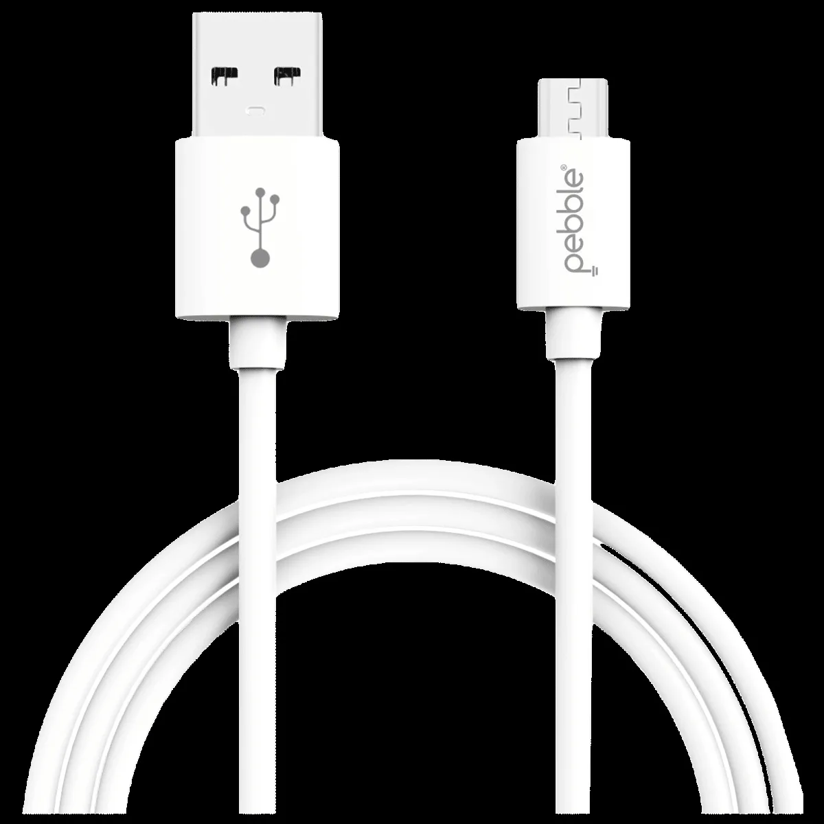 Pebble Type A to Micro USB 3.3 Feet (1M) Cable (4000 Plus Bends Lifespan, White)