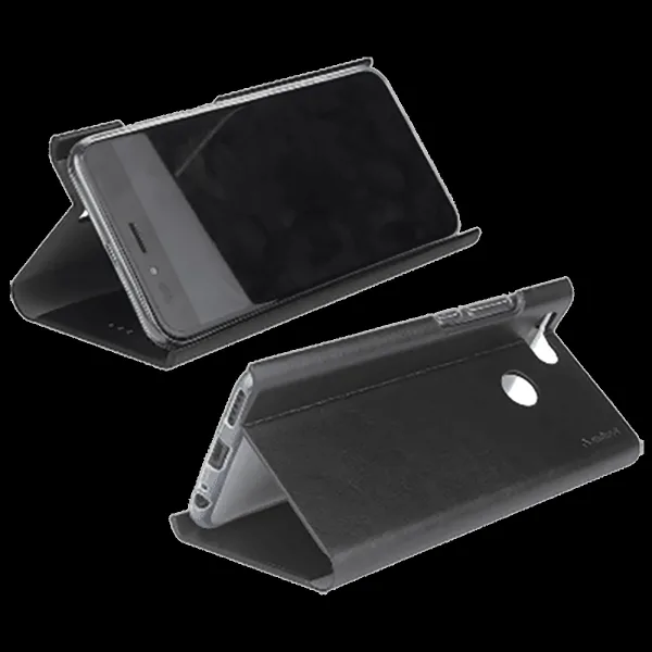 stuffcool Flipit Soft Leather Flip Cover for oppo A5s (Built-in Stand, Black)