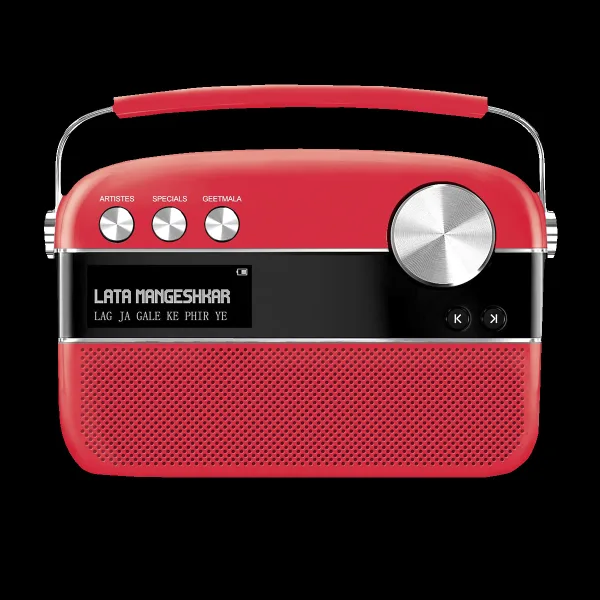 SAREGAMA Carvaan Premium Pop 6W Portable Speaker (Pre-loaded 5000 Evergreen Hindi Songs, 2.0Channel, SC230, Coral Pink)