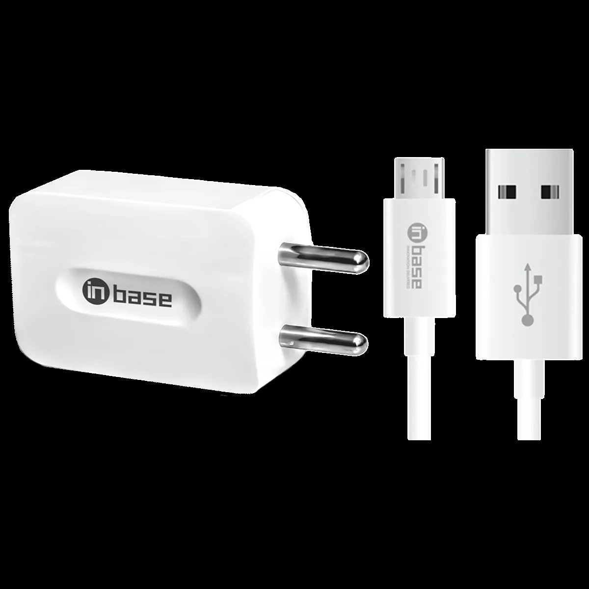 Inbase Type A 2-Port Fast Charger (Type A to Micro USB Cable, Multiple Protection, White)