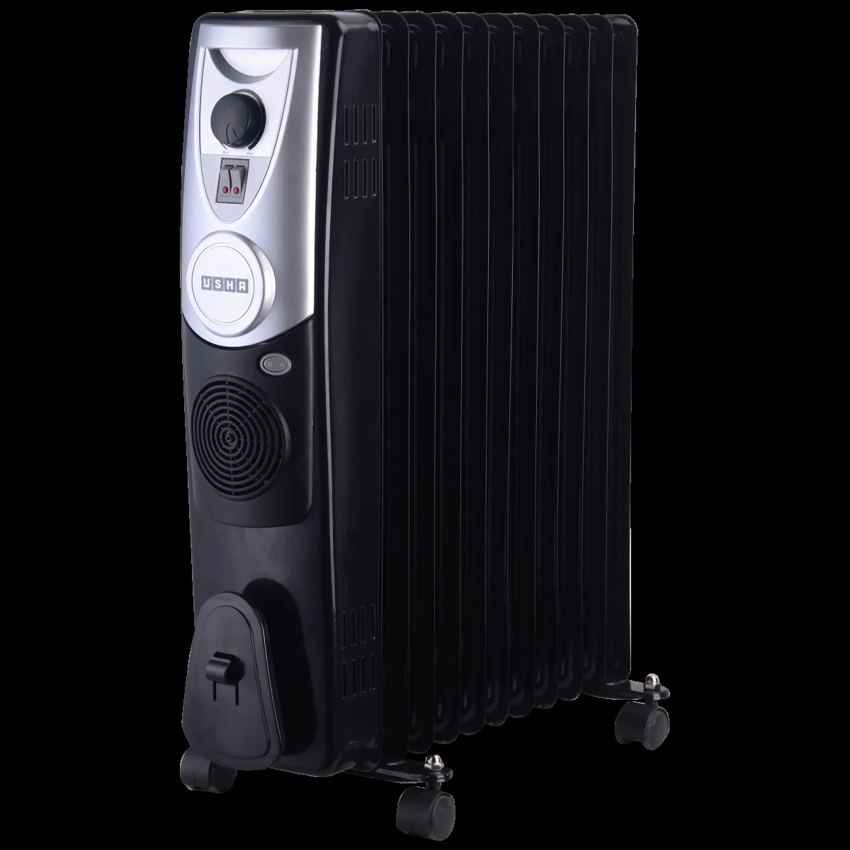 USHA 4211 F 2500W PTC Oil Filled Radiator Room Heater with IP23 Protection (Adjustable Thermostat