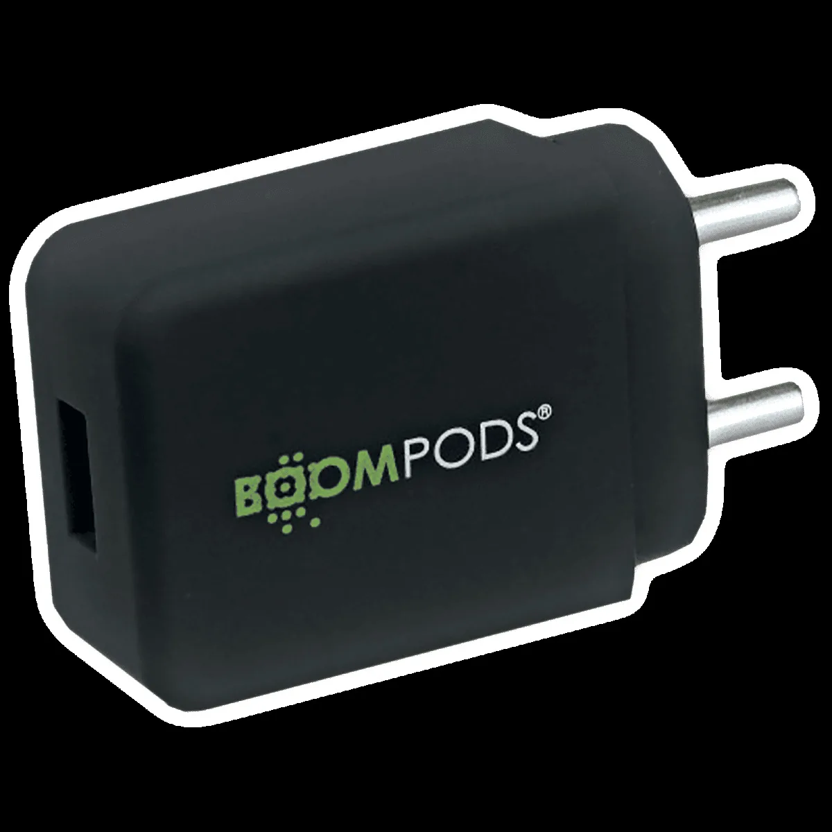 Boompods Type A Fast Charger (Adapter Only, Support QC Charging, Black)