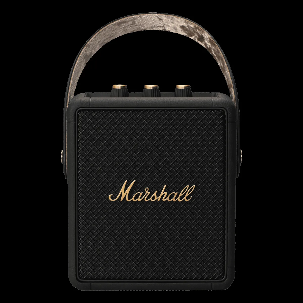Marshall Stockwell II 20W Portable Bluetooth Speaker (IPX4 Water Resistant, 20 Hours Playtime, Stereo Channel, Black/Brass)