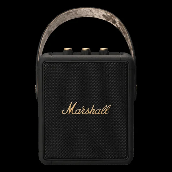 Marshall Stockwell II 20W Portable Bluetooth Speaker (IPX4 Water Resistant, 20 Hours Playtime, Stereo Channel, Black/Brass)