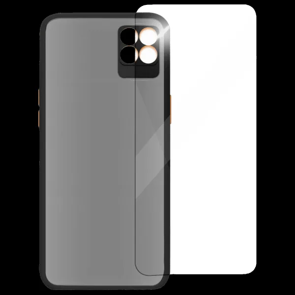 Arrow Duplex Screen Protector & Polycarbonate Back Cover Combo for realme 8 (Anti Scratch Design, Black)