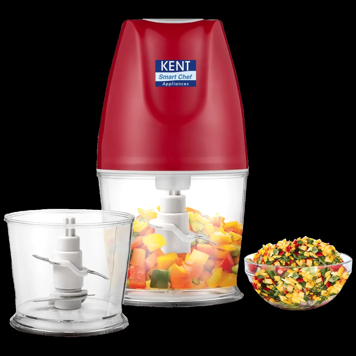 KENT 250 Watt Vegetable Chopper with 2 Blades (Red)