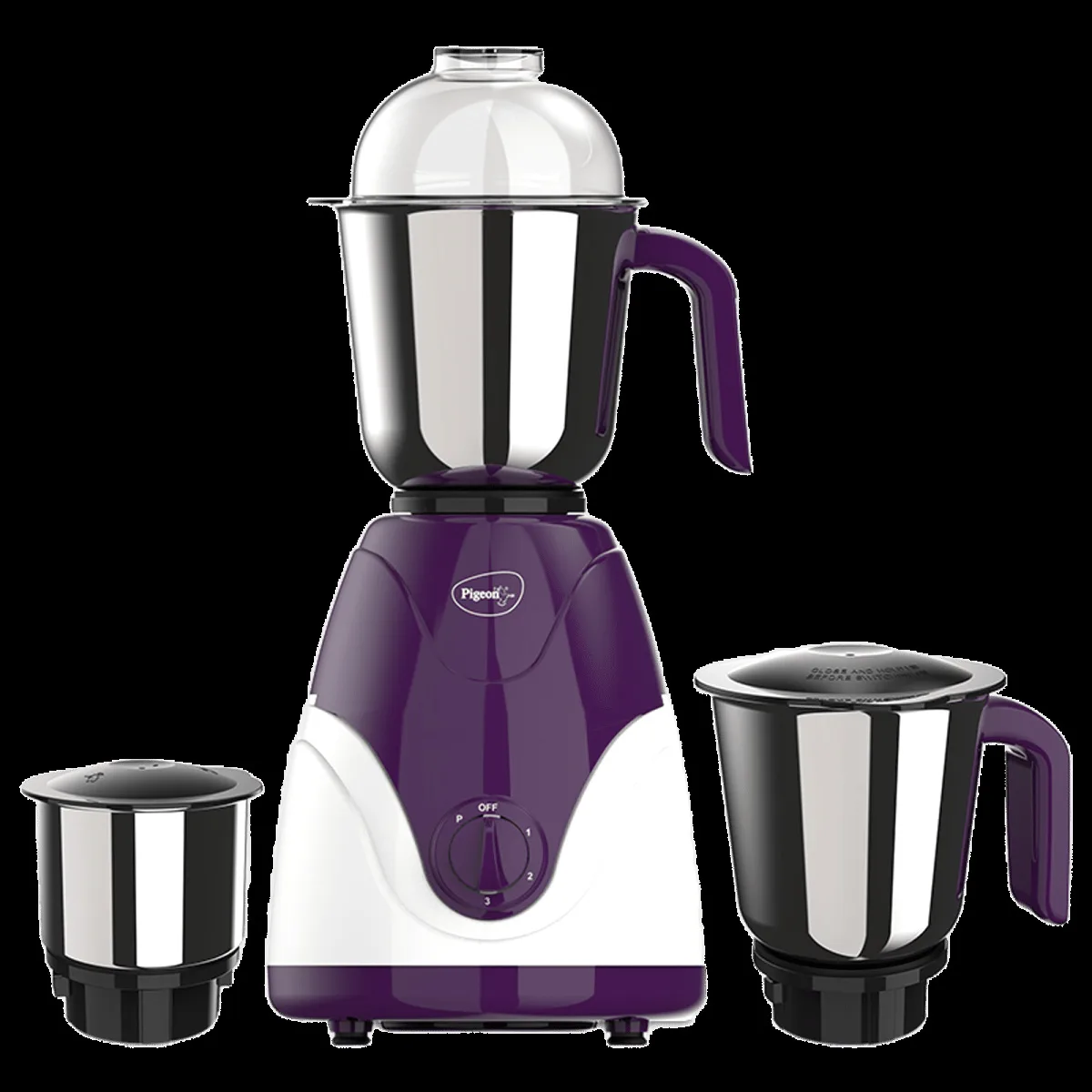 Pigeon Eva 750 Watt 3 Jars Mixer Grinder (Shock Proof Body, Purple)