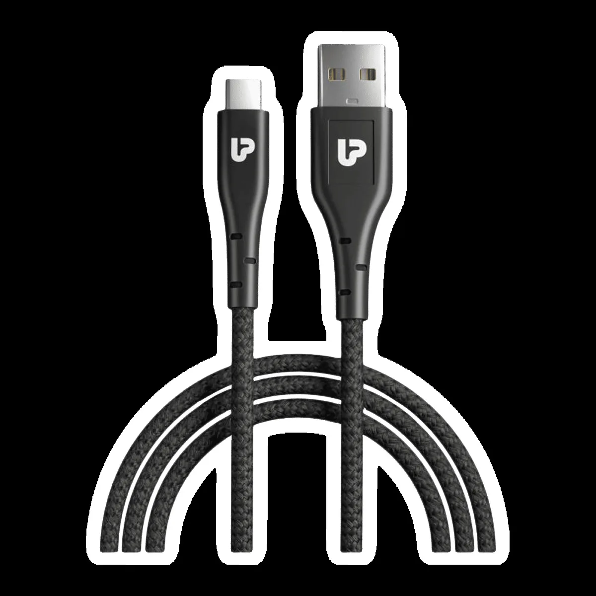 UltraProlink Zap Type A to Type C 3.9 Feet (1.2M) Cable (Tangle Free Design, Black)