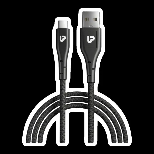 UltraProlink Zap Type A to Type C 3.9 Feet (1.2M) Cable (Tangle Free Design, Black)