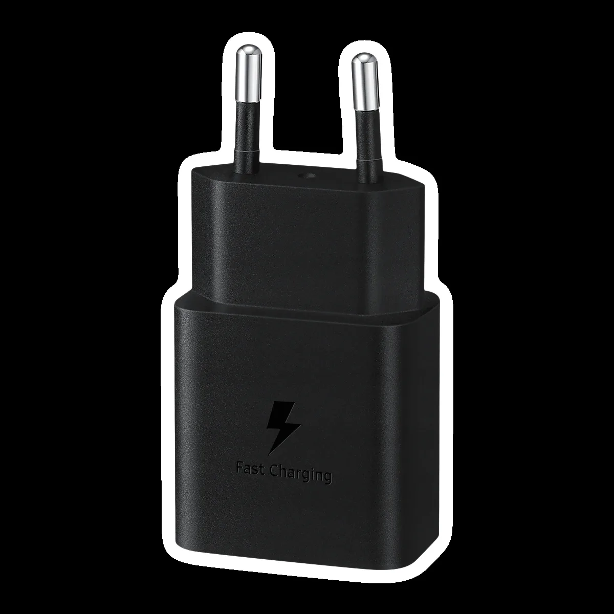 SAMSUNG 15W Type C Fast Charger (Adapter Only, Short-Circuit Protection, Black)